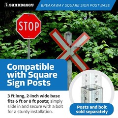 Sandbaggy 3 ft Breakaway Square Sign Post Base (Hot Dipped Galvanized)