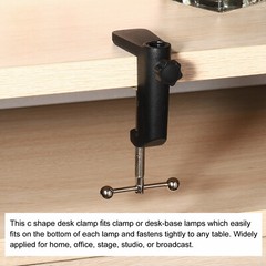 0.49″ Hole Dia. Universal C-Clamp Table Lamp Mic Arm Mount Desk Clamp Black