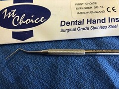 Dental Instrument Explorer DG 16 Made in England 1st Choice New Stainless-Steel