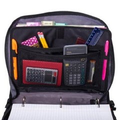 Case-it X-Hugger 2-Inch Round Ring Zipper Binder with Book Holder on Front,