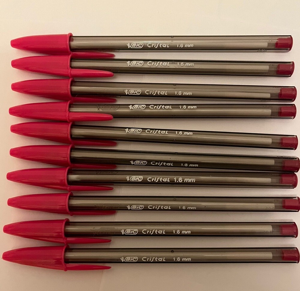 Lot of 10 PINK Bic Cristal Ballpoint Pens 1.6mm, Xtra-Bold, SALE PRICE!!
