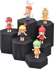 Wooden 6pcs Hexagon Risers for Display Jewelry And Additions Display Stand