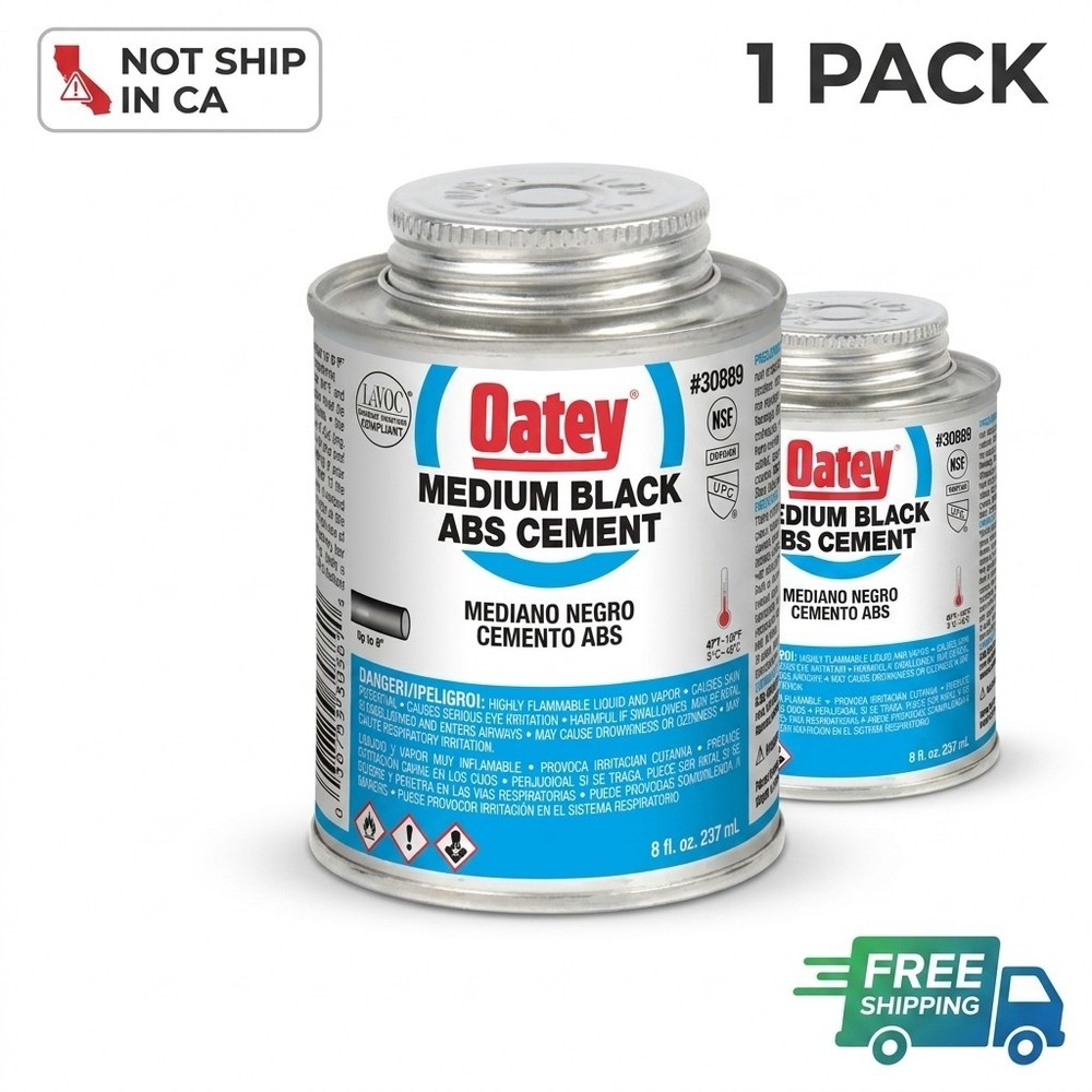 8 oz. Medium Black ABS Cement – Strong Bonding Adhesive NEW