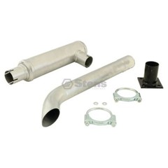 Muffler 15541-12110 Round Aluminum Steel 14.75″ Length Clamp Included
