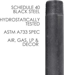 3/4” x 8” Black Steel Plumbing Pipe, Pre Cut, Industrial Steel Grey Fits Stan…