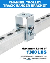 4.75 Feet Strut Channel Trolley Track 1-5/8″, w/ Channel Trolley Track Hanger US