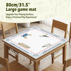 Coastal Beach Mahjong Mat 31.5 x 31.5 in, Blue and White Plaid Mahjong Mat fo…