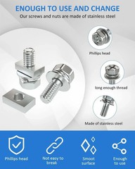 Motorcycle Battery Terminal Bolts and Nuts,12 Pack M6 X 12 Mm Bolt Square Nut…