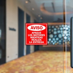 Square Plus Aviso: Apague Los Motores Mientras Realiza La Entrega Sign