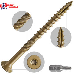 #10 * 3″ Deck Screws, (137Pcs) 2 Lbs.Exterior Wood Screws, Rust Resistant Epoxy