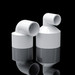 PVC White Reducing Fitting 90° Elbow Reducer Connector Socket Coupling 20~110mm