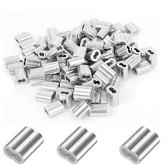200Pcs Aluminum Crimping Loop Sleeves 1/16″ Cable Ferrules for Wire Rope & Cable