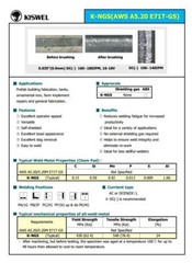 (Made In USA) K-NGS E71T-GS .035in. Dia 2lb Gasless-Flux Core Wire Welding Wire