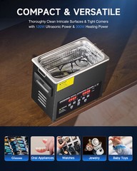 CREWORKS 3L Ultrasonic Cleaner Titanium Steel 300W Heater w/ Degas & Gentle Mode
