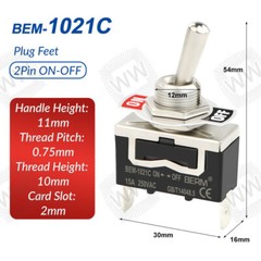 Heavy Duty Metal Toggle Switch On-Off / On-Off-On 15A 250Vac For Car Dash Boat