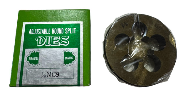 7/8″-9 NC Carbon Steel Adjustable Round Split Die, 2-1/2″ Outside Diameter