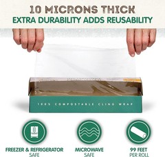 Compostable Cling Wrap – 99 ft × 12 in Roll