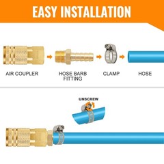 SUNGATOR 3-Pack 3/8 Inch Barb × 1/4 NPT 3/8″ x 1/4″ Male, Brass