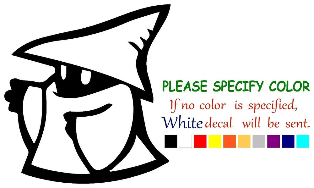 Final Fantasy black Mage Graphic Die Cut decal sticker Car Truck Window 9″