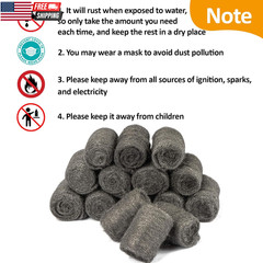 Steel Wool Pads 0000 15PCS – Steel Wool 0000 Roll Glass Wood Fabric Metal Extra