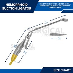 Hemorrhoid Suction Ligator Down Angle With 100 Latex Bands Surgical Instruments