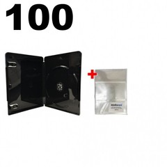 100 PREMIUM GLOSSY Black Blu-Ray Single DVD Cases 12MM & 100 OPP Bags
