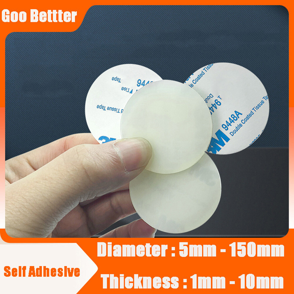 White Silicone Solid Discs Self Adhesive Round Pad Sealing Cushioning 5mm-150mm