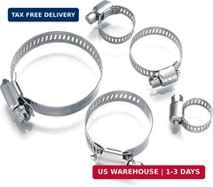 20Pcs Adjustable Stainless Steel Hose Clamps Assortment Kit, 1/4-2 in (6-51mm) W