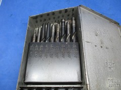 vintage Huot Drill Bit Index Set 1/16 to 1/2 Made in USA 28 Piece Case Bits