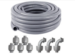 3/4″ Dia Liquid Tight Conduit 50 FT,Flexible Non-Metallic PVC Conduit 3/4 Waterp