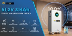 RVPOZWER 4Pack 48V 314AH (64.3kWh) LiFePO4 Battery Vertical Standing Backup BMS