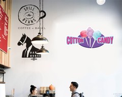 Food Truck Decals Cotton Candy Style B Retail Concession Concession Sign Purple