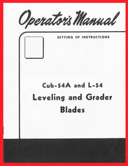 IH International McCormick Cub-54A and L-54 Leveling and Grader Blades Manual