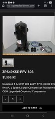 Alliance / Copeland Scroll Compressor ZPS49K5E-PFV-803 / COM10801 (NEW)