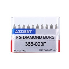 10Pcs Dental Diamond Burs FG Football #368-023F Fine Red DEFEND Friction Grip