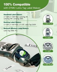10PK DYMO LetraTag Tape Refills 91330 12mm Compatible for LT-100H White Paper