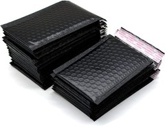 25 Pack 4×6 Inches Small Black Poly Bubble Lined Mailers Padded Shipping Enve…