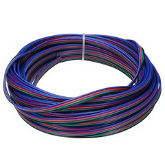 20 AWG Flat Ribbon Wire, LED Extension Cable 4 Pin, 40Ft/12M Long 1.8mm Dia 4…