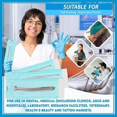 200 3.5″ x 10″ Self-ing Sterilization Pouches for Autoclave SA