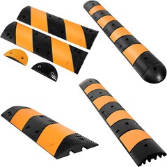 VEVOR Modular Rubber Speed Bump Driveway Cable Protector Ramp 3.3/6FT 2 Channel