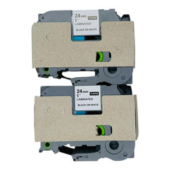2 PACK Brother TZE-251 LABEL TAPE ORIGINAL P-touch TZe251 Black White 1″ 24 MM