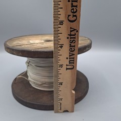 Maring Wire Co White Cloth 16-18 gauge Copper Wire on Wood & Steel Spool, 1920’s