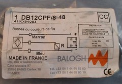 Balogh DB12CPF/8-48 DB12CPF 411XXB4083 Proximity Sensor Nos