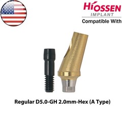 US Dental 17° Angled Anatomic Abutment Mini Regular Ø4.5/5.0mm Fit Hiossen Oss