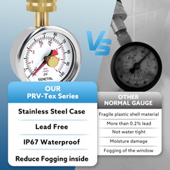 0-100 Psi Water Pressure Gauge Test with Lazy Hand, Lead-Free, 2-1/2″ Dial Size,