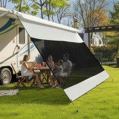 RV Awning Sun Shade Screen 8’×15’3”(Fit for 16′ Awning),Mesh Oxford Sunscr
