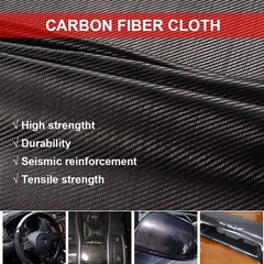 150cm x 7.9″ Carbon Fiber Fabric Roll Pure Fabric Carbon Fiber Sheet 2 x 2 Twill