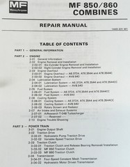 Massey Ferguson 850 860 Combines Service Manual Repair Shop Technical Workshop