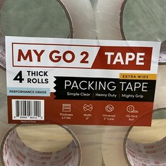 My Go 2 Tape Performance Grade 3″ Extra Wide 2.7 Mil 110-Yard Packing 4 Roll Pac