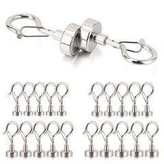 5/10Pcs Dia Strong Magnetic Hook Hanger N38 Neodymium Clamping Magnet Hooks Base